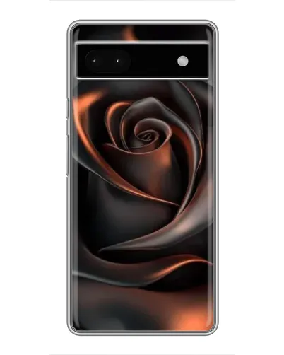 Чехол для Google Pixel 6a с картинкой «Шелковая черная роза»
