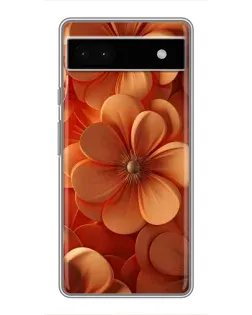 Чехол для Google Pixel 6a с картинкой «Оранжевый макро цветок»