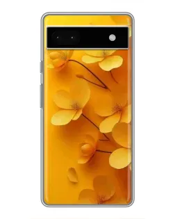 Чехол для Google Pixel 6a с картинкой «Золотые лепестки»