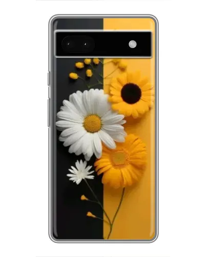 Чехол для Google Pixel 6a с картинкой «Подсолнух и ромашка»