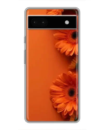 Чехол для Google Pixel 6a с картинкой «Оранжевые герберы»