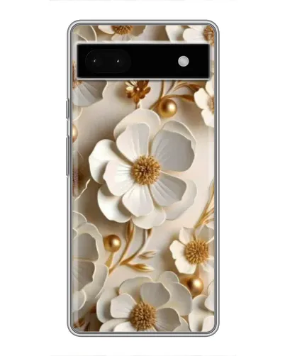 Чехол для Google Pixel 6a с картинкой «Белие бумажние  цвети»