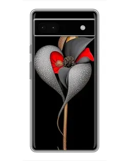 Чехол для Google Pixel 6a с картинкой «Серебряный фантазийный цветок»