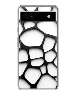 Чохол для Google Pixel 6a з картинкою «Біла об'ємна сітка»