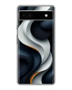 Чохол для Google Pixel 6a з картинкою «Об'ємні чорно-білі стрічки»