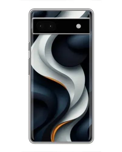 Чохол для Google Pixel 6a з картинкою «Об'ємні чорно-білі стрічки»