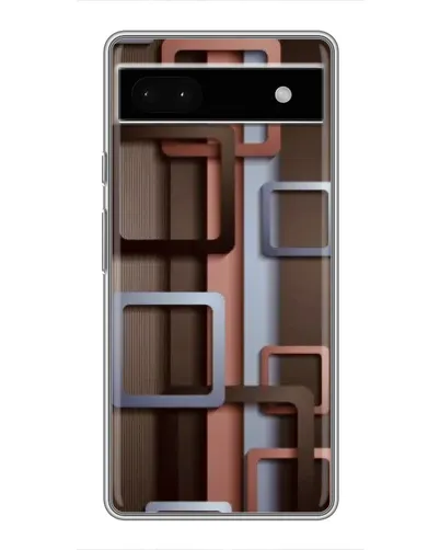 Чохол для Google Pixel 6a з картинкою «Коричневі об'ємні квадрати»