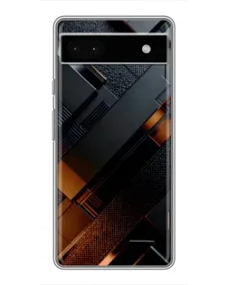 Чохол для Google Pixel 6a з картинкою «Чорні геометричні блоки»
