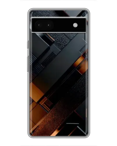 Чохол для Google Pixel 6a з картинкою «Чорні геометричні блоки»