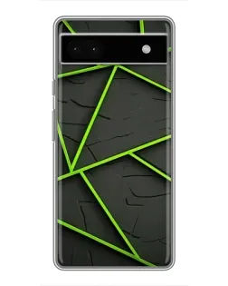Чохол для Google Pixel 6a з картинкою «Зелені геометричні лінії»
