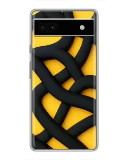Чохол для Google Pixel 6a з картинкою «Чорне жовте переплетення»