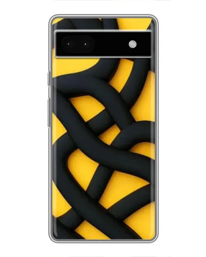 Чохол для Google Pixel 6a з картинкою «Чорне жовте переплетення»