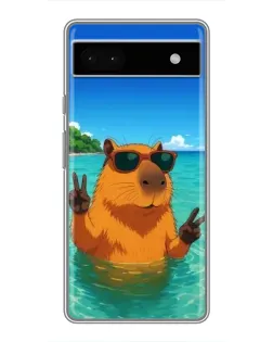 Чохол для Google Pixel 6a з картинкою «Морська капібара»