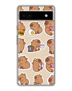 Чохол для Google Pixel 6a з картинкою «Капібари паттерн»
