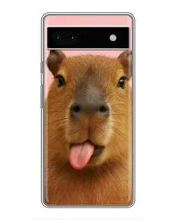 Чохол для Google Pixel 6a з картинкою «Капібара з язиком»