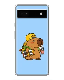 Чохол для Google Pixel 6a з картинкою «Капібара на скейті»