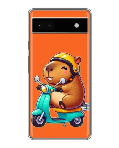 Чохол для Google Pixel 6a з картинкою «Капібара на скутері»