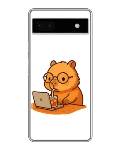 Чохол для Google Pixel 6a з картинкою «Капібара з ноутбуком»