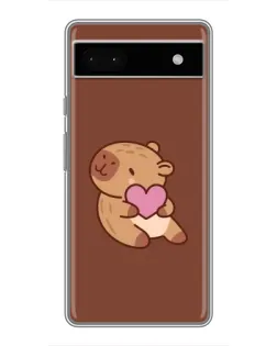 Чохол для Google Pixel 6a з картинкою «Капібара з серцем»