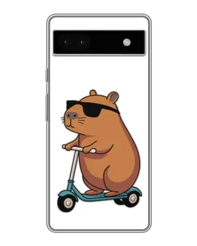 Чохол для Google Pixel 6a з картинкою «Капібара на самокаті»