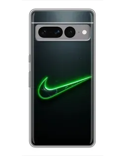 Чехол для Google Pixel 7 Pro с картинкой «Неоновый контур Nike»