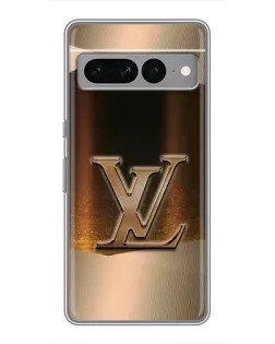 Чохол для Google Pixel 7 Pro з картинкою «LV — золоте сяйво»