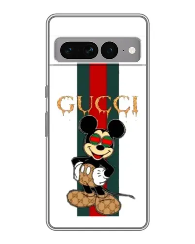 Чохол для Google Pixel 7 Pro з картинкою «Міккі Маус Gucci — смуги»