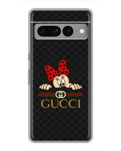 Чохол для Google Pixel 7 Pro з картинкою «Мінні Маус Gucci — чорний»
