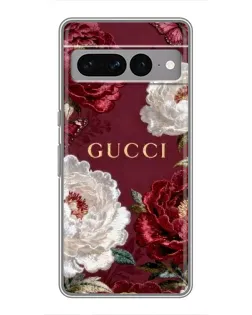 Чохол для Google Pixel 7 Pro з картинкою «Gucci — бордові троянди»