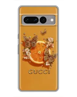 Чохол для Google Pixel 7 Pro з картинкою «Gucci — золоті метелики»