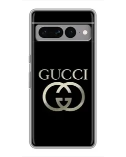 Чохол для Google Pixel 7 Pro з картинкою «Gucci — золото на чорному»