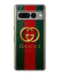 Чохол для Google Pixel 7 Pro з картинкою «Gucci — фірмова смуга та золото»