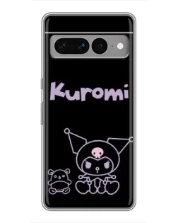 Чехол для Google Pixel 7 Pro с картинкой «Kuromi — черный минимализм»