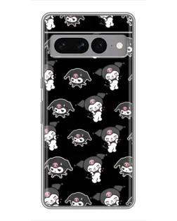 Чохол для Google Pixel 7 Pro з картинкою «Чорний паттерн Kuromi»