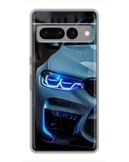Чохол для Google Pixel 7 Pro з картинкою «Погляд BMW з синіми фарами»