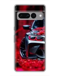 Чохол для Google Pixel 7 Pro з картинкою «Спортивна BMW та квіти»