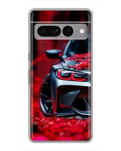 Чохол для Google Pixel 7 Pro з картинкою «Спортивна BMW та квіти»