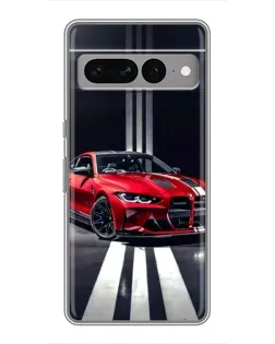 Чохол для Google Pixel 7 Pro з картинкою «Червона BMW на дорозі»