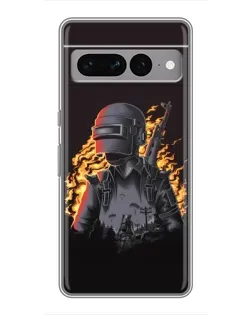 Чохол для Google Pixel 7 Pro з картинкою «PUBG — вогняний силует»