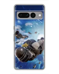 Чохол для Google Pixel 7 Pro з картинкою «Десант PUBG — стрибок»