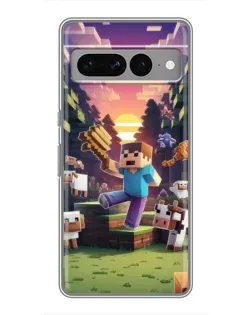 Чехол для Google Pixel 7 Pro с картинкой «Стив на ферме»