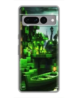 Чохол для Google Pixel 7 Pro з картинкою «Minecraft лісовий пейзаж»