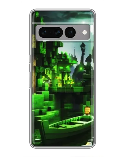 Чохол для Google Pixel 7 Pro з картинкою «Minecraft лісовий пейзаж»