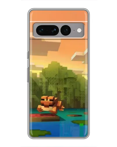 Чохол для Google Pixel 7 Pro з картинкою «Майнкрафт захід сонця»