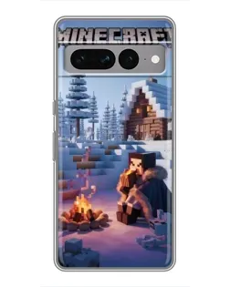 Чохол для Google Pixel 7 Pro з картинкою «Зимовий Minecraft»
