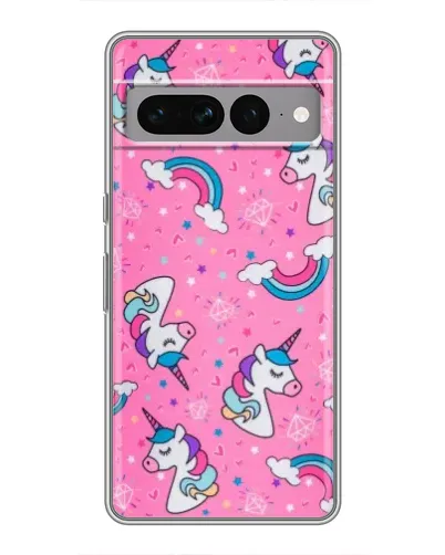 Чохол для Google Pixel 7 Pro з картинкою «Unicorn паттерн рожевий»