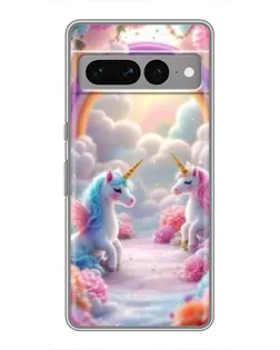 Чохол для Google Pixel 7 Pro з картинкою «Веселка і єдинороги»