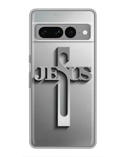 Чохол для Google Pixel 7 Pro з картинкою «Металевий хрест Jesus»
