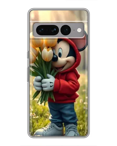 Чохол для Google Pixel 7 Pro з картинкою «Міккі з тюльпанами»