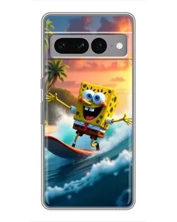 Чохол для Google Pixel 7 Pro з картинкою «Губка Боб серфінгіст»